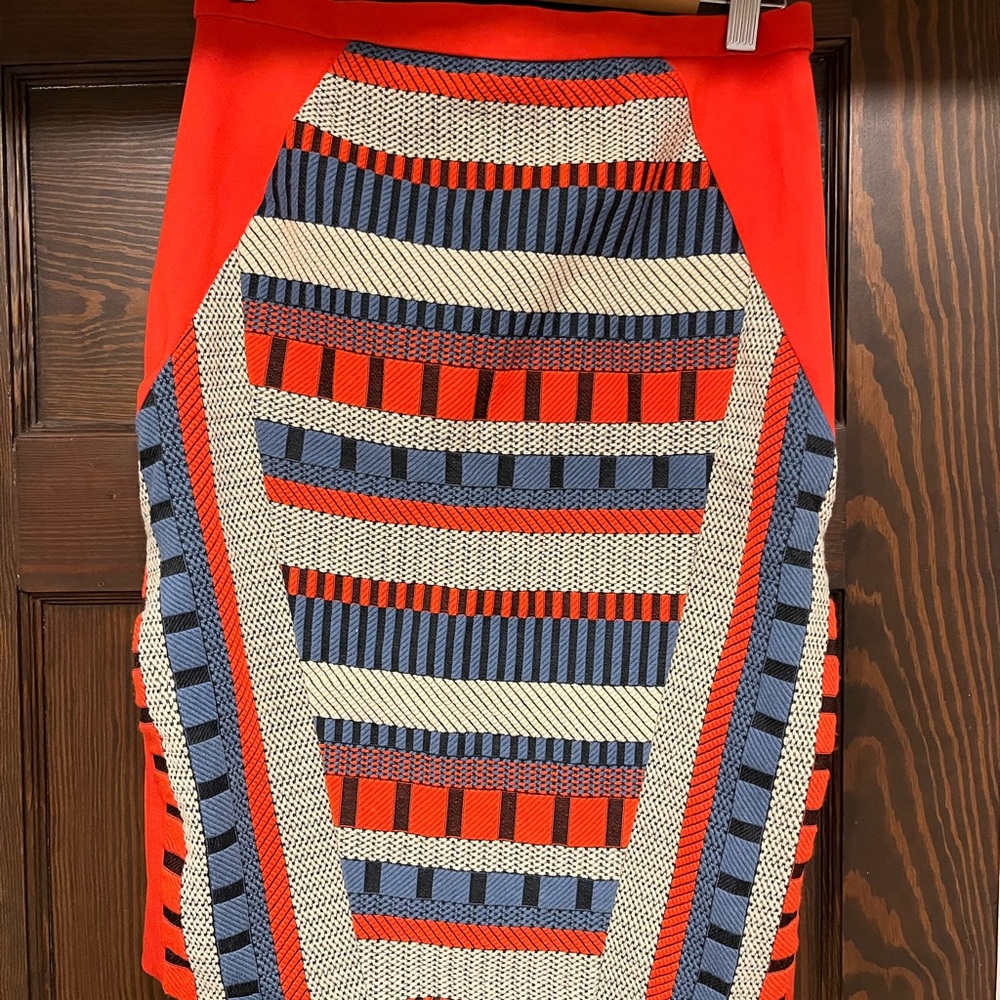 Anthropologie Colorful Geometric Patterned Skirt